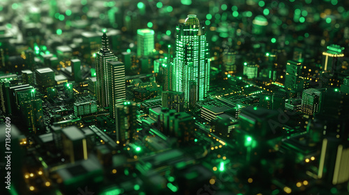 Circuit Board City, Green Motherboard, Computer Hardware © Moko