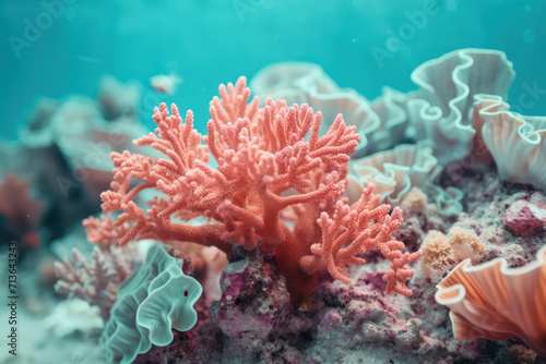 Colorful Underwater Coral Reef  A Captivating Journey into the Vibrant Aquatic Life of the Deep Blue Ocean