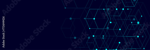 Geometric abstract design. Hexagons pattern. Geometric abstract background with simple hexagonal elements. Technology or science design.