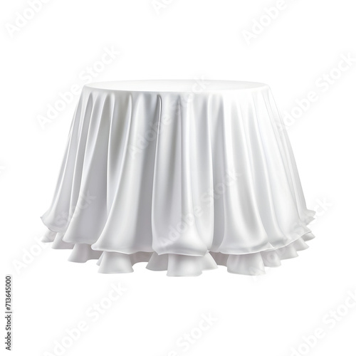 White table skirt isolated on white background, PNG OBJECT