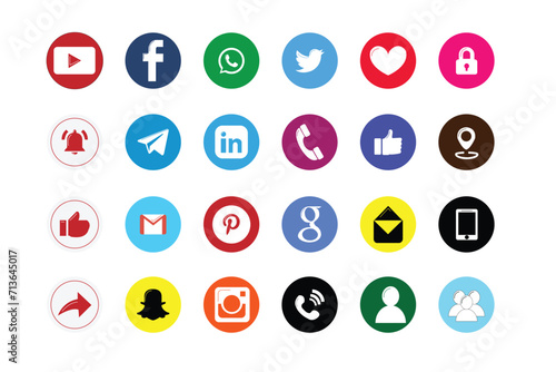 icons social media symbol vector