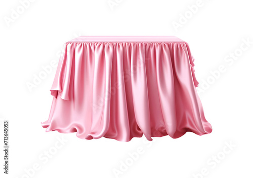 Pink Table Skirt isolated on transparent and white background, Png Object