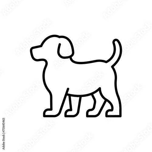 Dog outline icons, minimalist vector illustration ,simple transparent graphic element .Isolated on white background