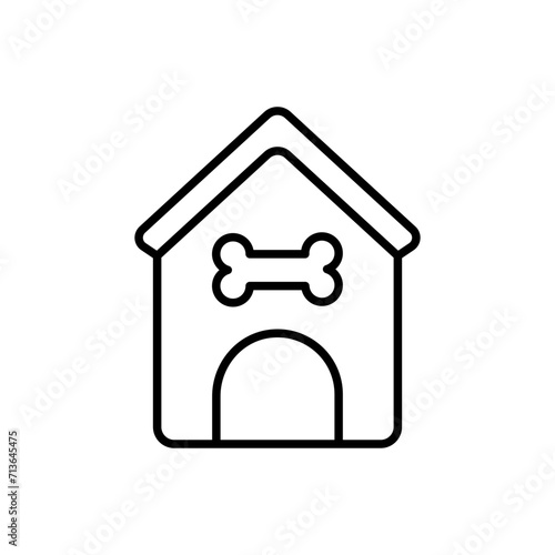 Dog house outline icons, minimalist vector illustration ,simple transparent graphic element .Isolated on white background