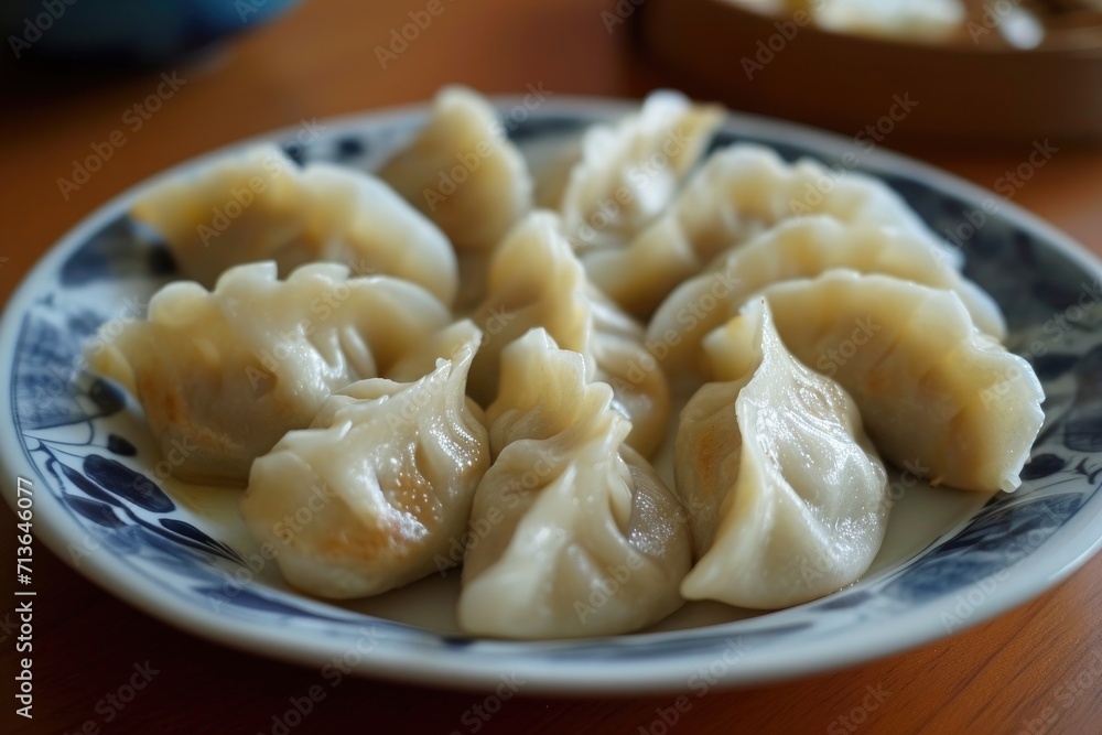 chinese dumplings on a plate chinese dumplings on a plate