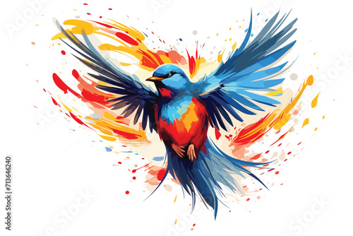 Vector art illustration Hummin bird Penguin narrow Falcon Swan Heron Woodpecker Seagull Blue Jay Cardinal Peacock Vulture Albatross Kiwi Kingfisher Canary Wren Magpie Osprey feather generative ai	