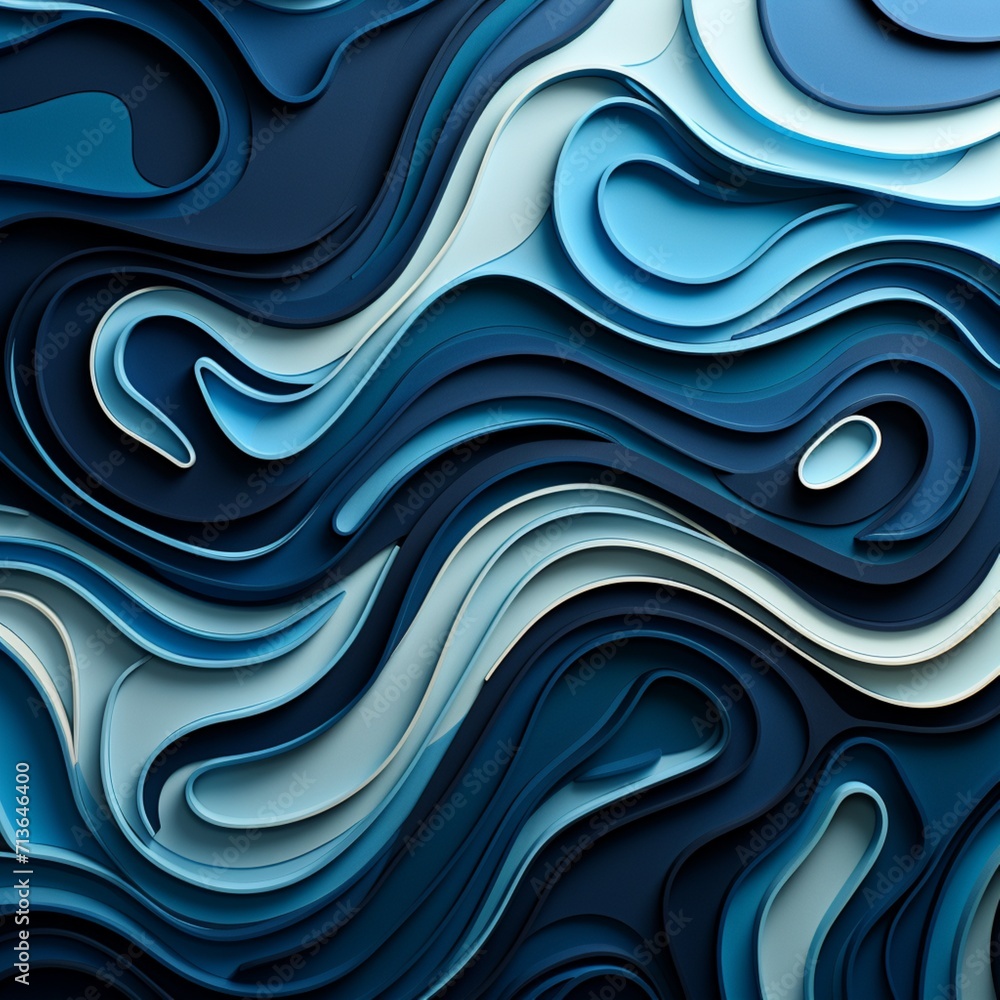 Beautiful abstract blue paper cut background image Ai generated art Beautiful abstract blue paper cut background image Ai generated art