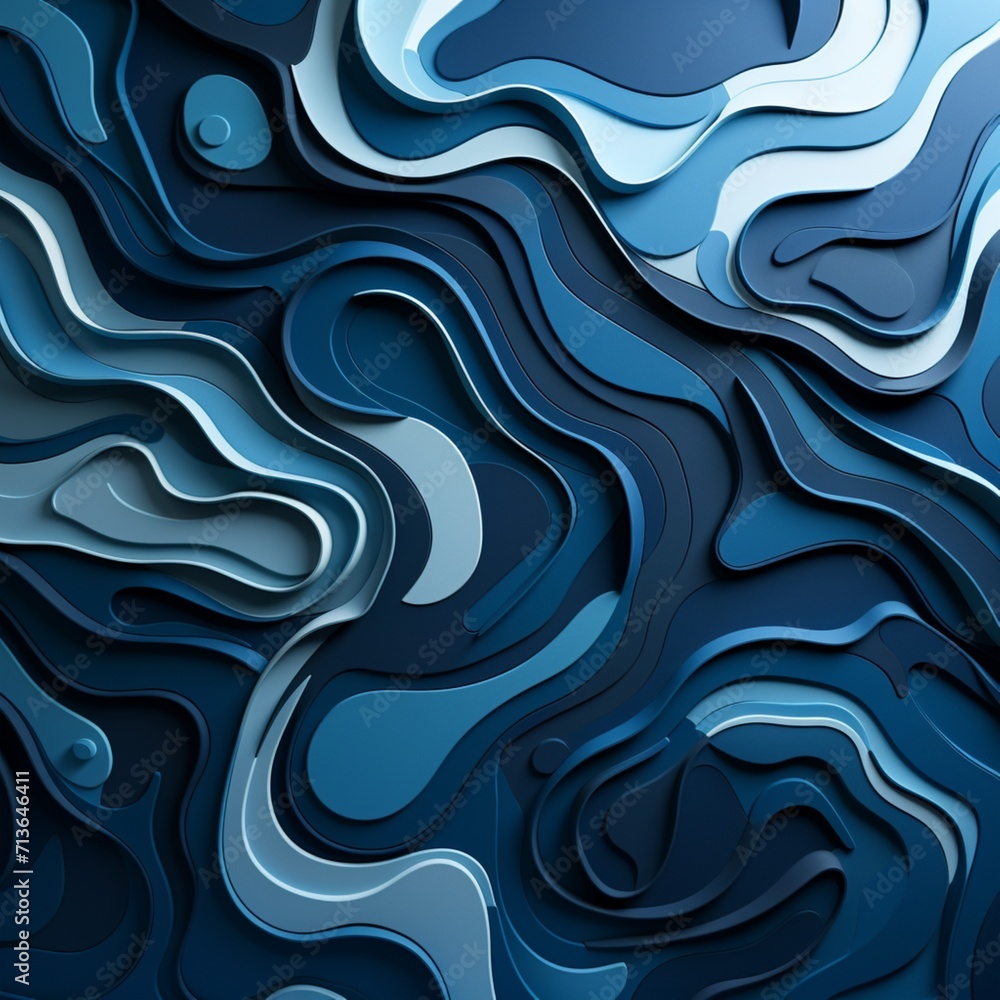 Beautiful abstract blue paper cut background image Ai generated art Beautiful abstract blue paper cut background image Ai generated art