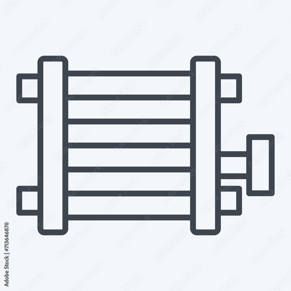 Icon Car Condenser. related to Car Parts symbol. line style. simple design editable. simple illustration Icon Car Condenser. related to Car Parts symbol. line style. simple design editable. simple illustration