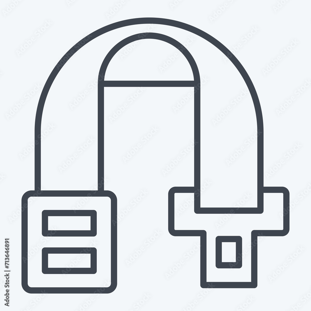 Icon Car Seatbelt. related to Car Parts symbol. line style. simple design editable. simple illustration Icon Car Seatbelt. related to Car Parts symbol. line style. simple design editable. simple illustration