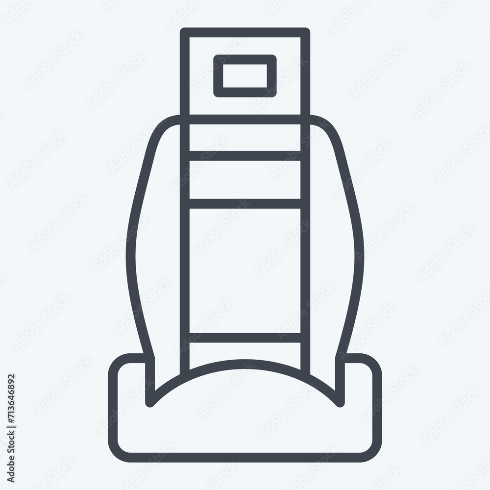 Icon Car Seats. related to Car Parts symbol. line style. simple design editable. simple illustration Icon Car Seats. related to Car Parts symbol. line style. simple design editable. simple illustration