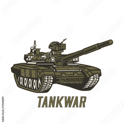 Tank vehicle closeup vector drawing illustration tanker transportation military war