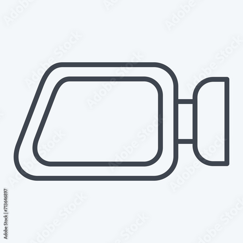 Icon Door Mirrors. related to Car Parts symbol. line style. simple design editable. simple illustration