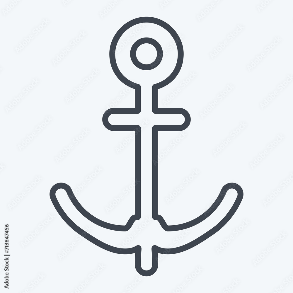 Icon Anchor. related to Sea symbol. line style. simple design editable. simple illustration Icon Anchor. related to Sea symbol. line style. simple design editable. simple illustration