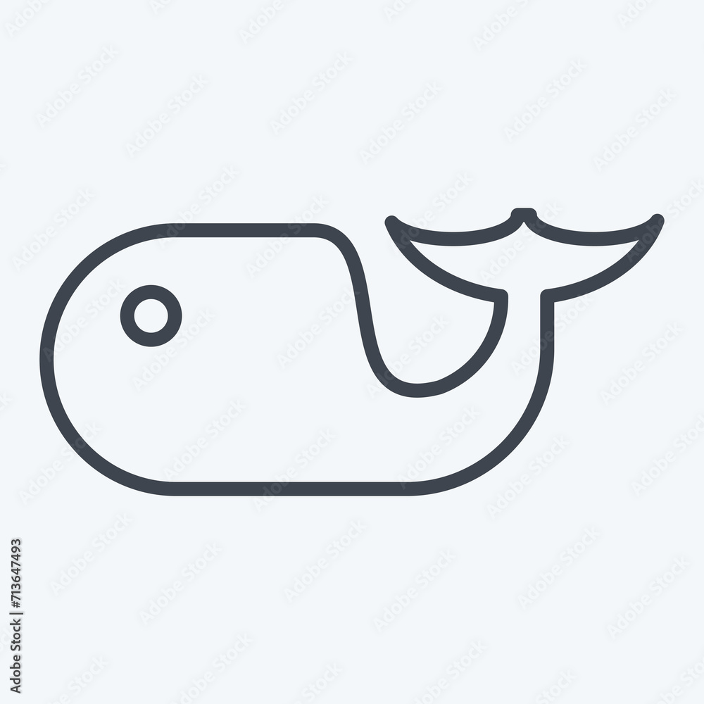 Icon Dolphin. related to Sea symbol. line style. simple design editable. simple illustration Icon Dolphin. related to Sea symbol. line style. simple design editable. simple illustration