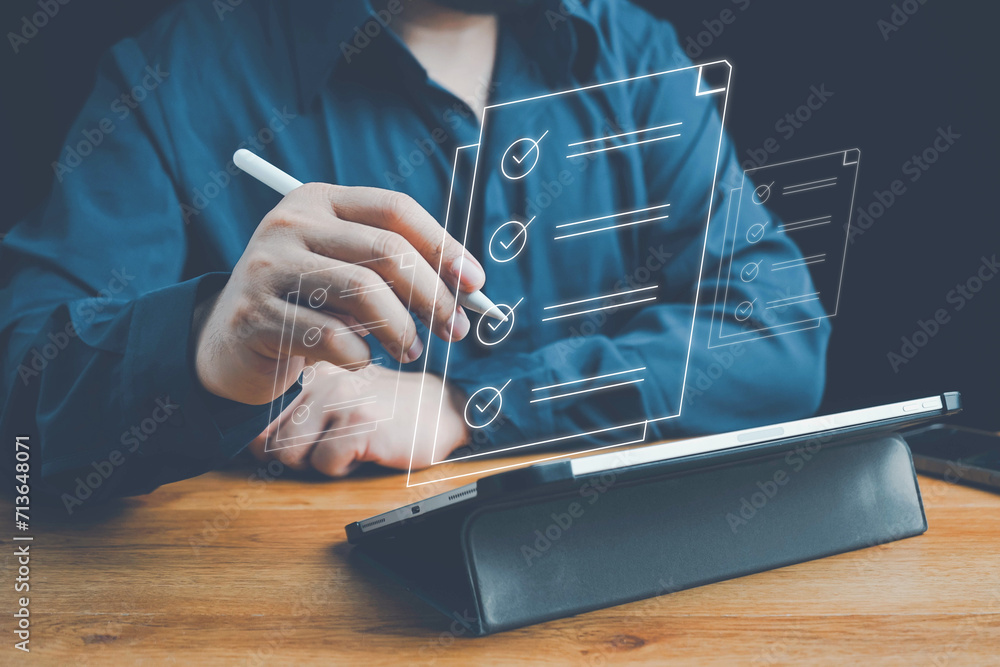 Checklist Digital And Smart Checklist Document Concept Businessman Checklist Digital And Smart Checklist Document Concept Businessman