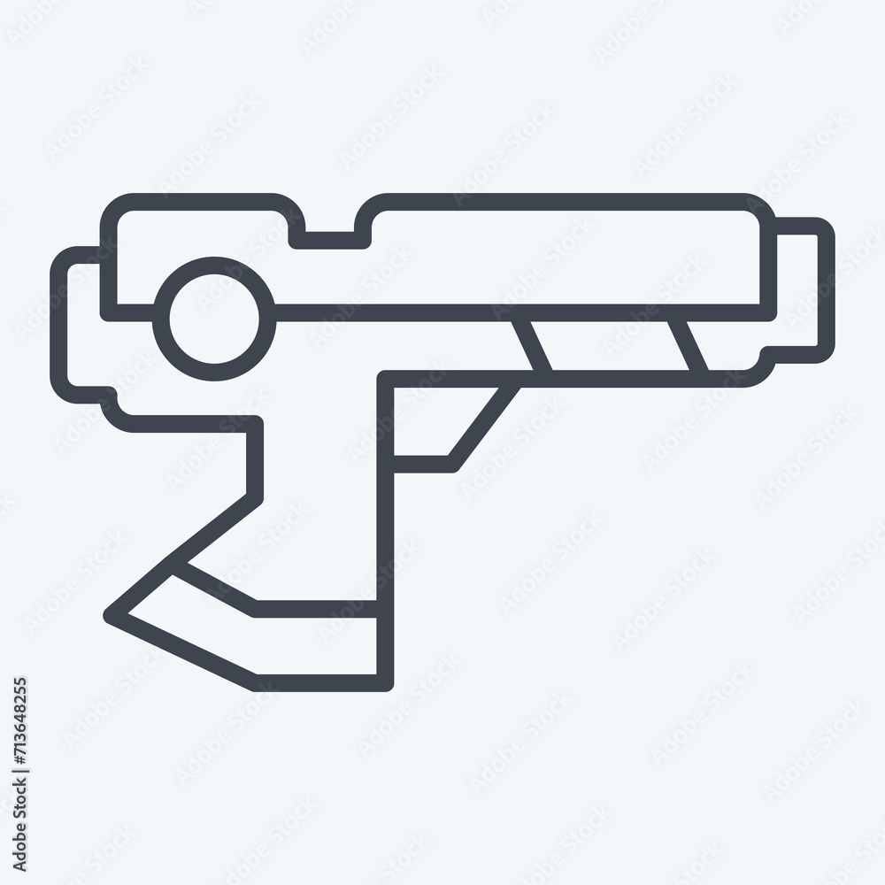 Icon Hi-Tech Weapons. related to Future Technology symbol. line style. simple design editable. simple illustration