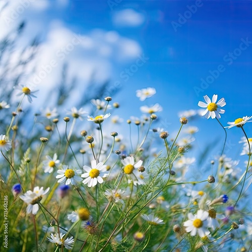 Wildflower Field in Bloom: Spring Beauty, Blooming Meadow, Wildflower Blossoms, Floral Abundance, Nature's Tapestry, Springtime Elegance, Meadow in Spring, Colorful Blossoms, Fresh Blooms 