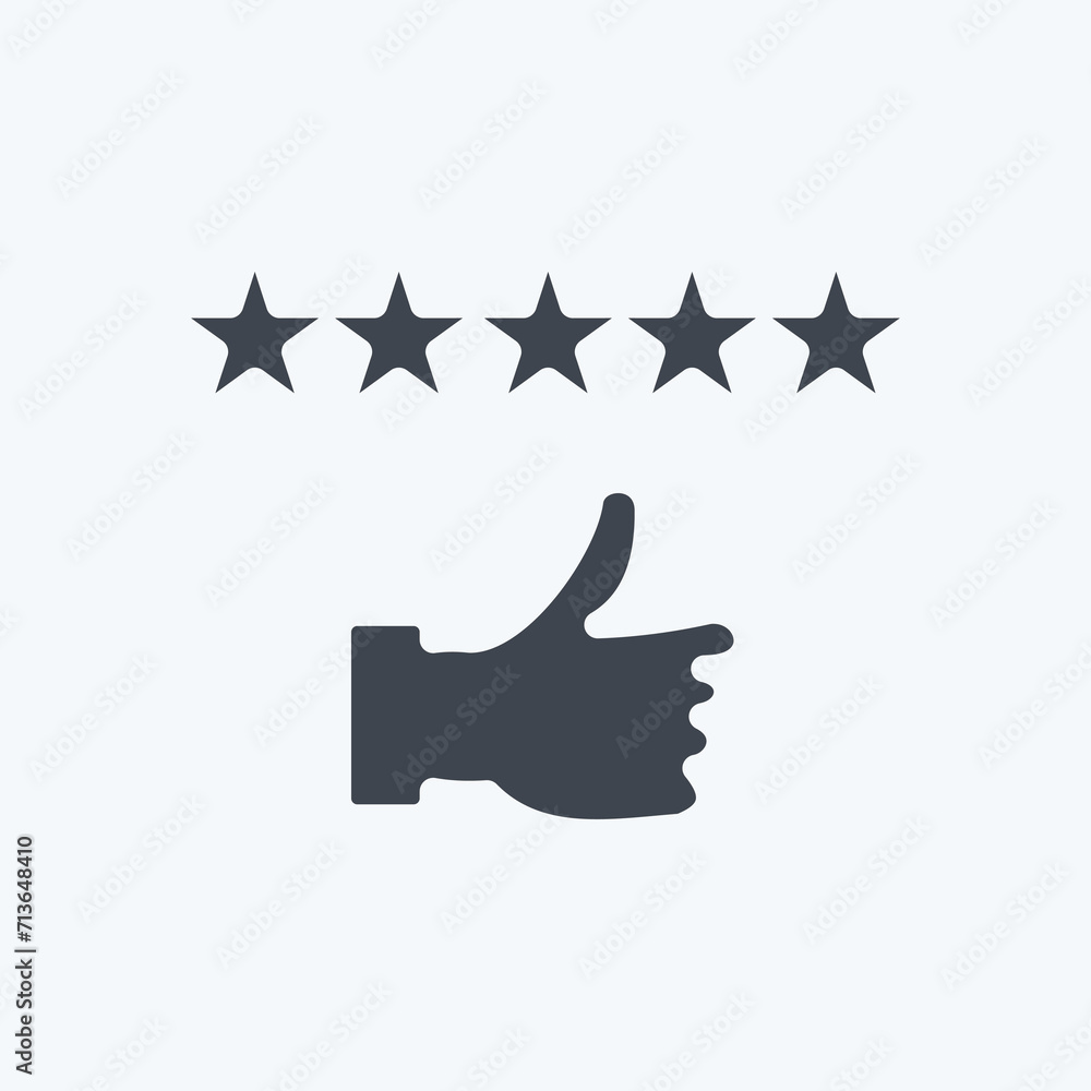Icon Five Stars. suitable for Feedback symbol. Glyph Style. simple design editable. design template vector. simple symbol illustration Icon Five Stars. suitable for Feedback symbol. Glyph Style. simple design editable. design template vector. simple symbol illustration