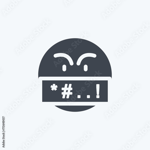 Icon Cyber Bullying. suitable for Feedback symbol. Glyph Style. simple design editable. design template vector. simple symbol illustration