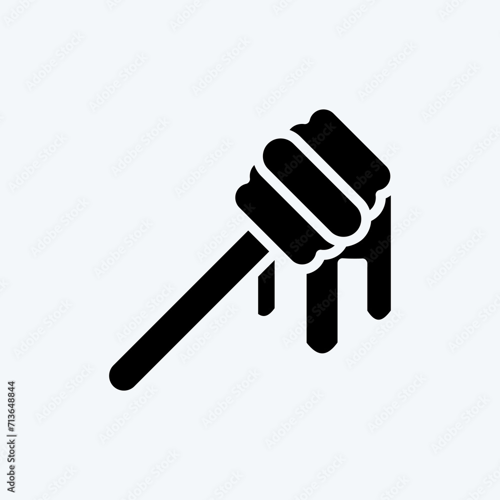 Icon Honey Dipper. suitable for Bee Farm. Glyph Style. simple design editable. design template vector. simple illustration Icon Honey Dipper. suitable for Bee Farm. Glyph Style. simple design editable. design template vector. simple illustration