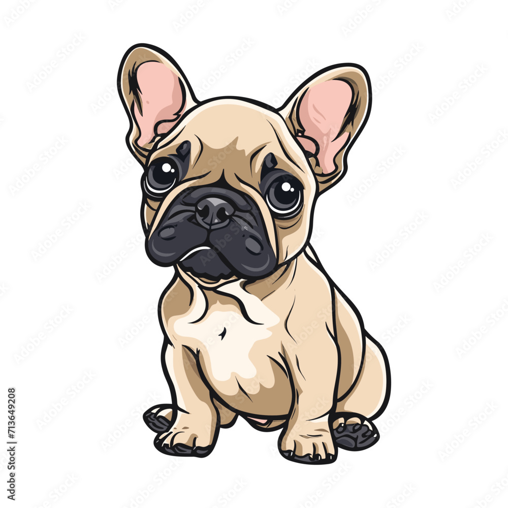 Cute French Bulldog cartoon