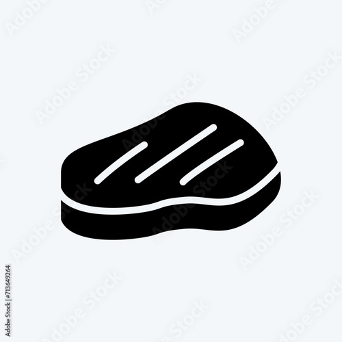 Icon Steak. suitable for Meat. glyph style. simple design editable. design template vector. simple illustration