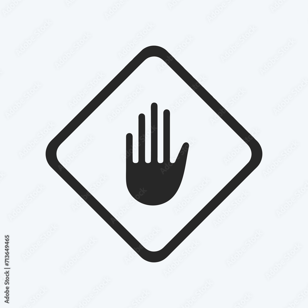 Icon Hand Sign. suitable for education symbol. glyph style. simple design editable. design template vector. simple illustration Icon Hand Sign. suitable for education symbol. glyph style. simple design editable. design template vector. simple illustration
