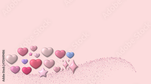 light color background with hearts and gold halo for valentines day