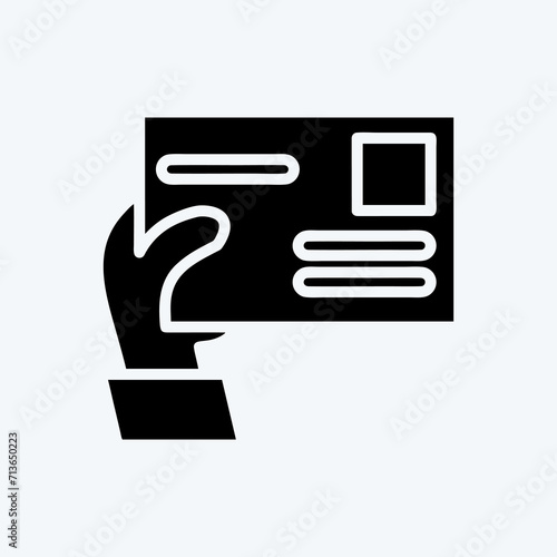 Icon Give Envelope. suitable for education symbol. glyph style. simple design editable. design template vector. simple illustration