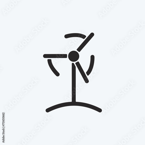 Icon Wind Turbine. suitable for education symbol. glyph style. simple design editable. design template vector. simple illustration