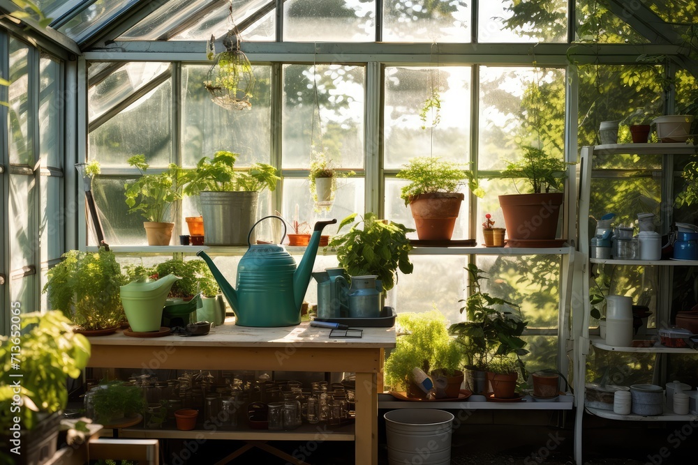 Lush Greenhouse Filled With Abundant and Vibrant Plants Lush Greenhouse Filled With Abundant and Vibrant Plants