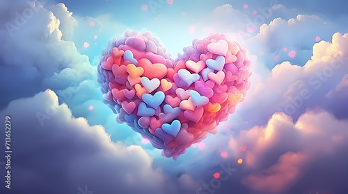 Valentine's Day, love and romance background, background with heart shapes