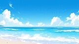 sea and sky Beautiful beach background with blue ocean generative AI
