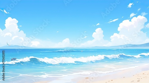 sea and sky background Beautiful beach background with blue ocean generative AI