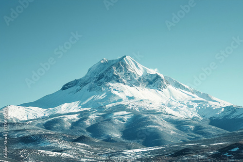 clear sky, mountain. AI generative