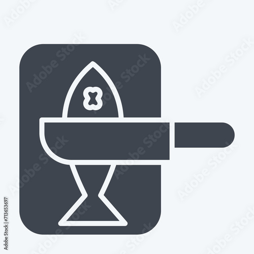 Icon Chopped Fish. related to Cooking symbol. glyph style. simple design editable. simple illustration photo