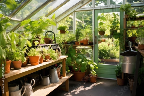 Vivid Greenery Abounds in a Spacious Greenhouse Bursting With Lush Plants