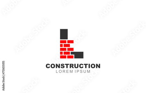 L Letter Construction logo template for symbol of business identity