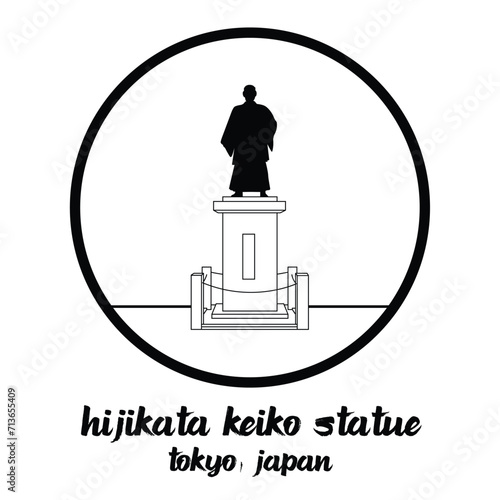 Circle Icon Hijikata Keiko Statue. vector illustration photo