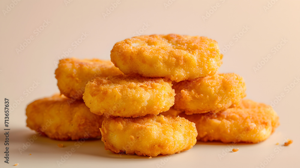 close up of  chicken nuggets