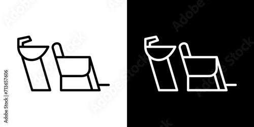 シンプルな美容院のシャンプー台アイコン