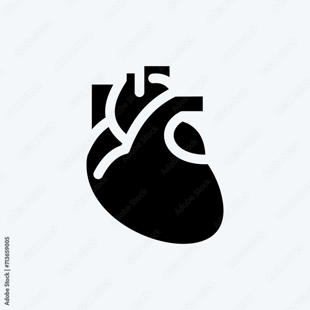 Icon Heart. suitable for education symbol. glyph style. simple design editable. design template vector. simple illustration Icon Heart. suitable for education symbol. glyph style. simple design editable. design template vector. simple illustration