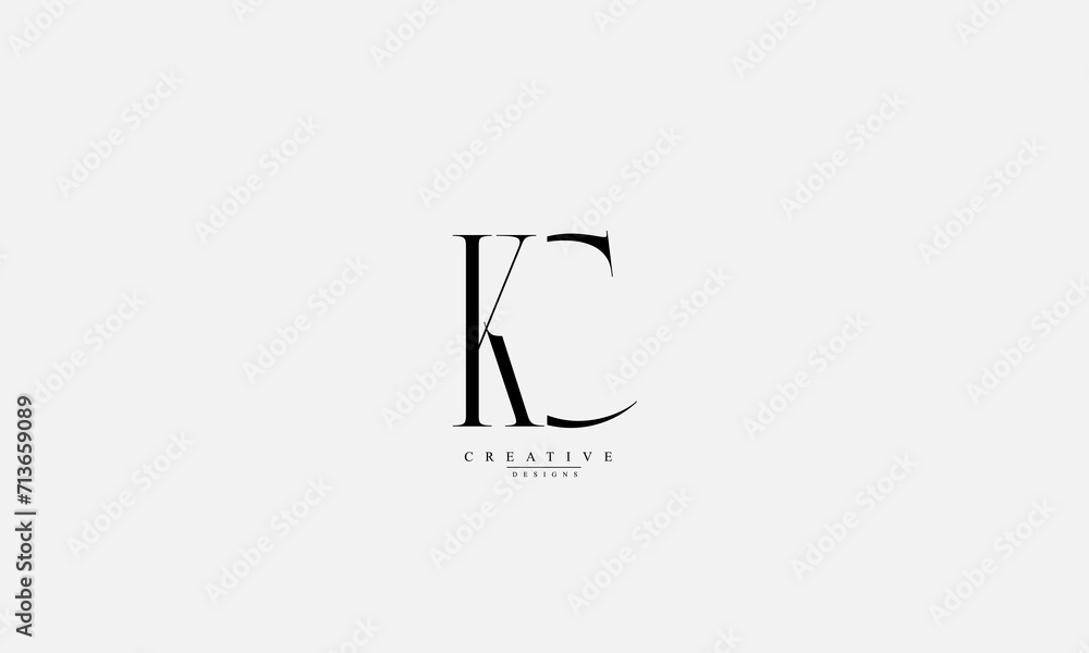 Alphabet letters Initials Monogram logo KC CK K C Alphabet letters Initials Monogram logo KC CK K C