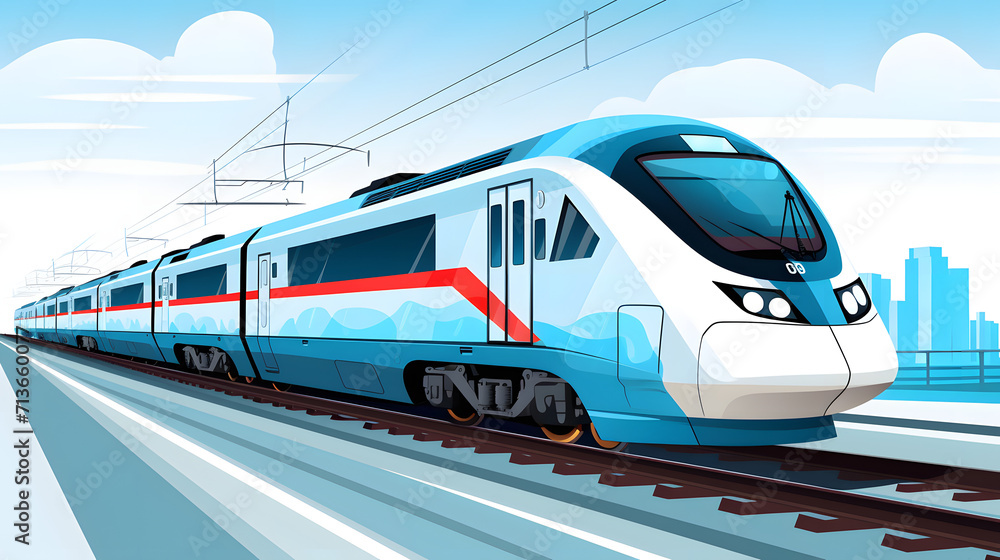 illustration of a train in motion on the railway

