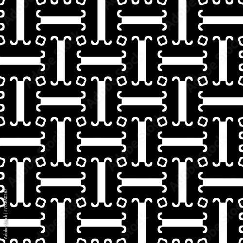 White background with black pattern. Seamless texture for fashion, textile design,  on wall paper, wrapping paper, fabrics and home decor. Simple repeat pattern.