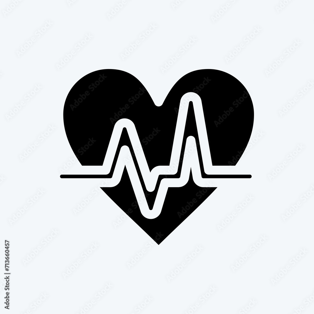 Icon Cardio. suitable for Healthy symbol. glyph style. simple design editable. design template vector. simple illustration Icon Cardio. suitable for Healthy symbol. glyph style. simple design editable. design template vector. simple illustration