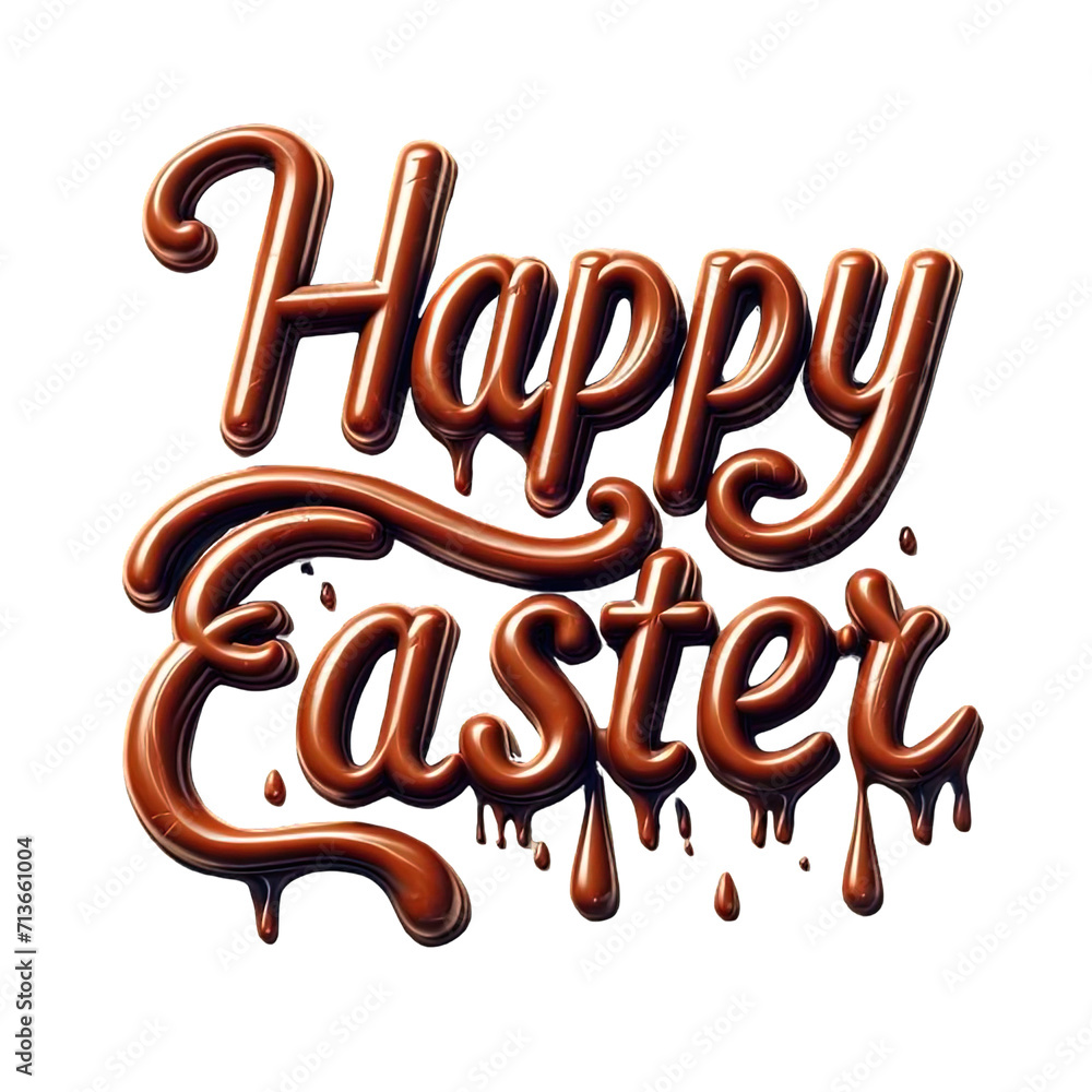 Chocolate Happy Easter Typography Melting Effect Chocolate Happy Easter Typography Melting Effect