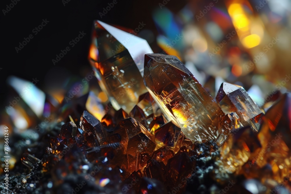 Vibrant Luminous Crystals: Abstract Geometric Art Vibrant Luminous Crystals: Abstract Geometric Art