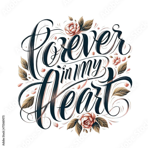 Forever in My Heart Script Surrounded by Autumn Leaves